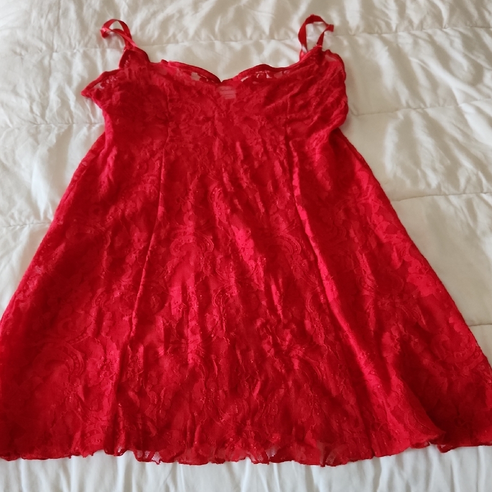 Frederick's of Hollywood Red Lace Detail